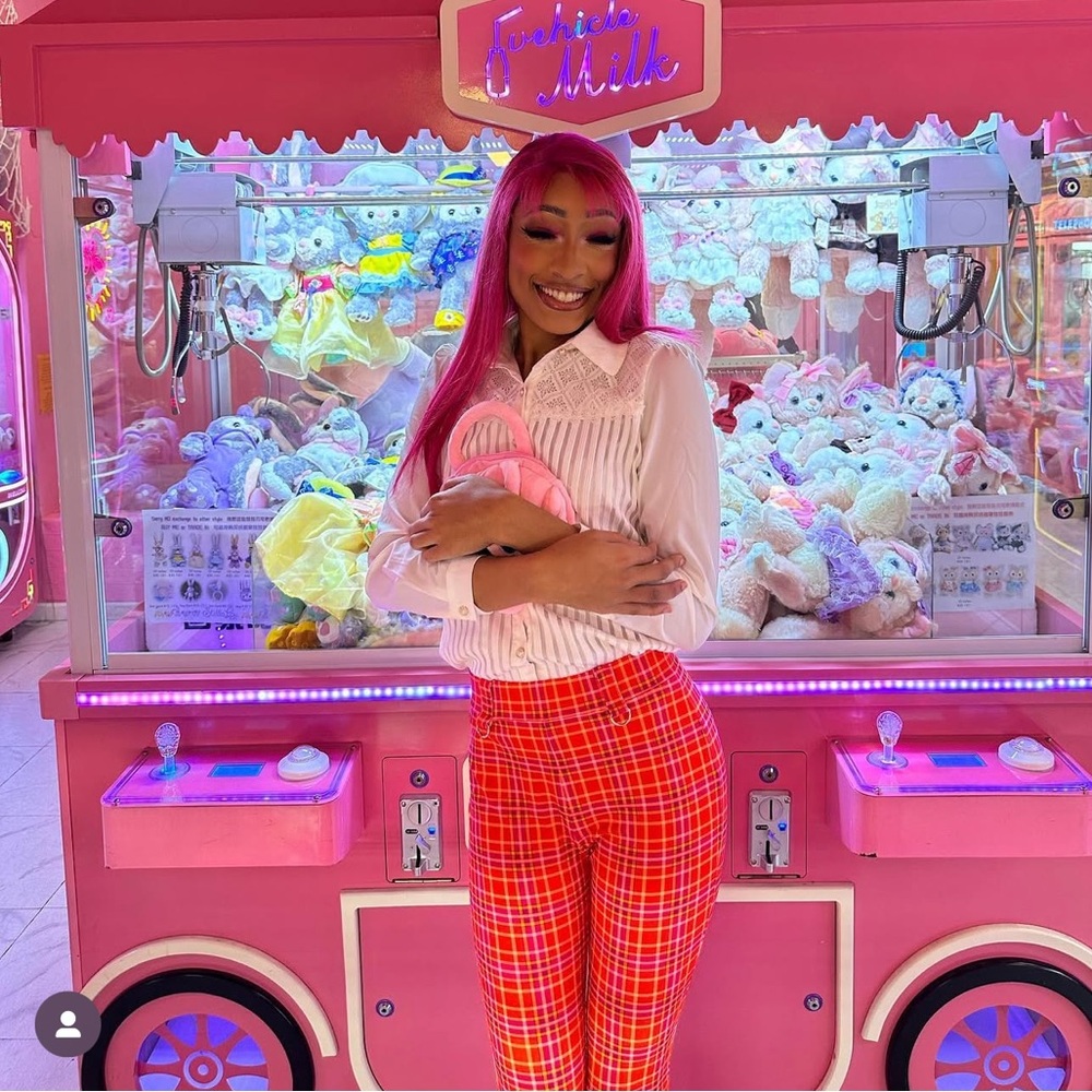 Dolls Kill x Current Mood Plaid Flare Pants